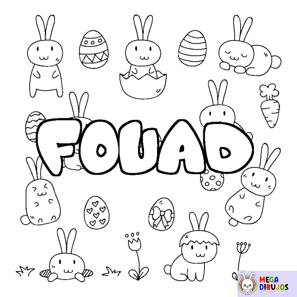 Coloración del nombre FOUAD - decorado Pascua