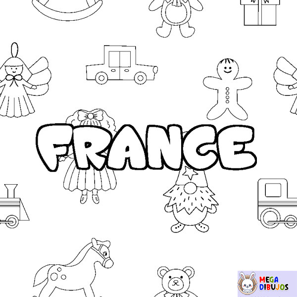 Coloración del nombre FRANCE - decorado juguetes