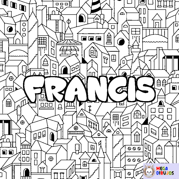 Coloración del nombre FRANCIS - decorado ciudad