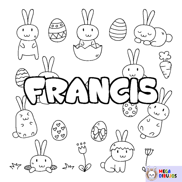 Coloración del nombre FRANCIS - decorado Pascua