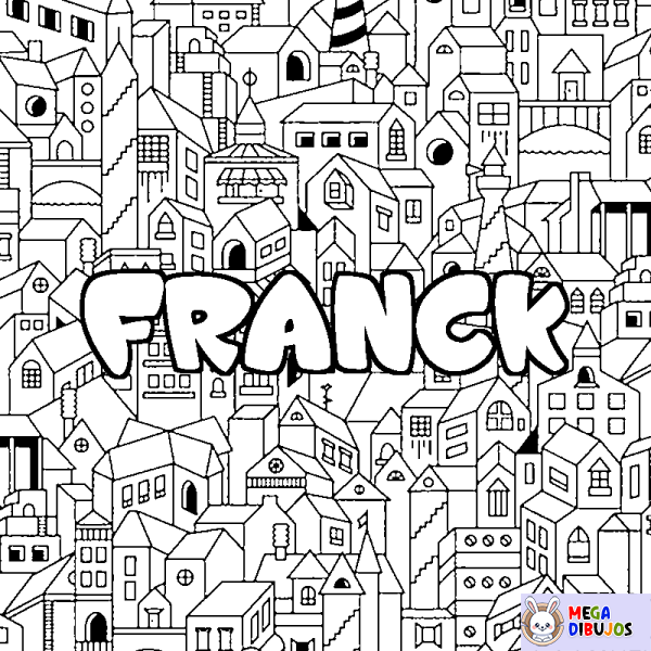 Coloración del nombre FRANCK - decorado ciudad