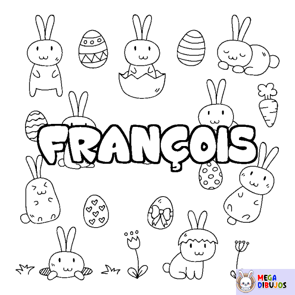 Coloración del nombre FRAN&Ccedil;OIS - decorado Pascua