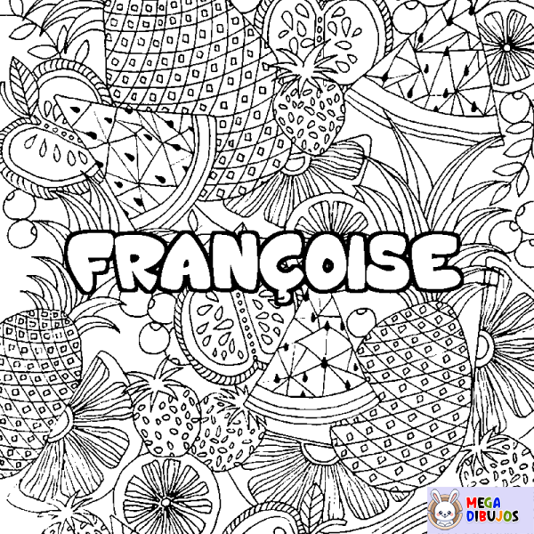 Coloración del nombre FRAN&Ccedil;OISE - decorado mandala de frutas