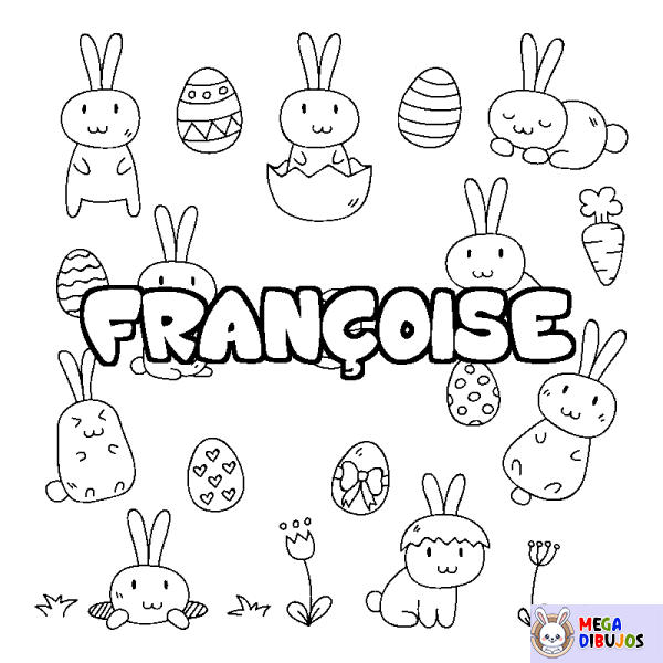 Coloración del nombre FRAN&Ccedil;OISE - decorado Pascua