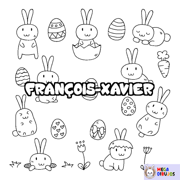 Coloración del nombre FRAN&Ccedil;OIS-XAVIER - decorado Pascua