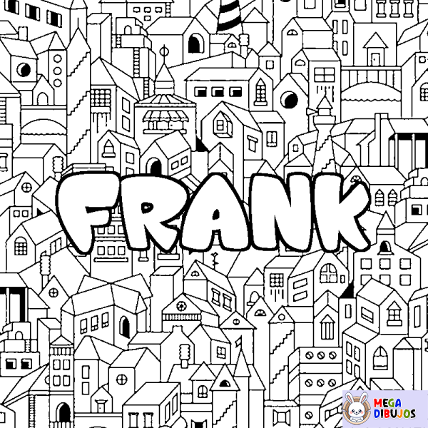 Coloración del nombre FRANK - decorado ciudad