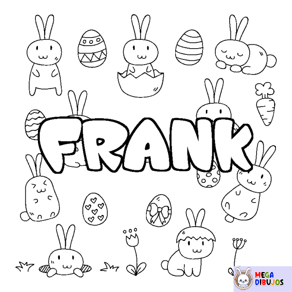 Coloración del nombre FRANK - decorado Pascua