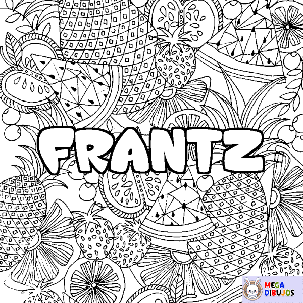 Coloración del nombre FRANTZ - decorado mandala de frutas