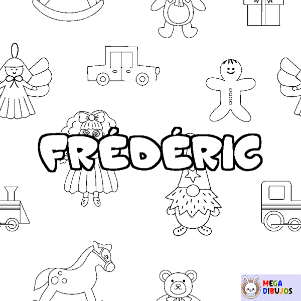 Coloración del nombre FR&Eacute;D&Eacute;RIC - decorado juguetes