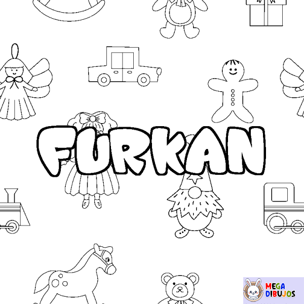 Coloración del nombre FURKAN - decorado juguetes