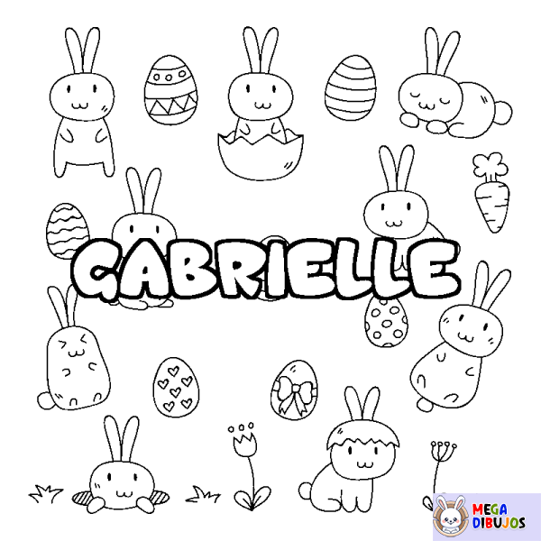 Coloración del nombre GABRIELLE - decorado Pascua