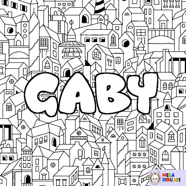 Coloración del nombre GABY - decorado ciudad