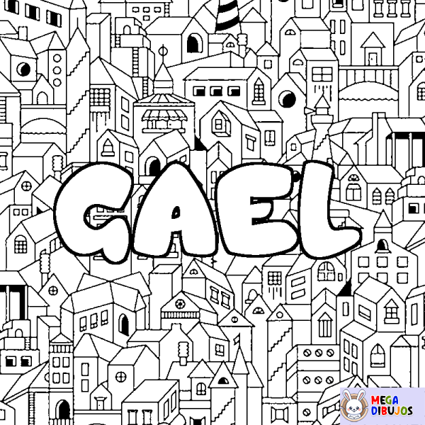 Coloración del nombre GAEL - decorado ciudad