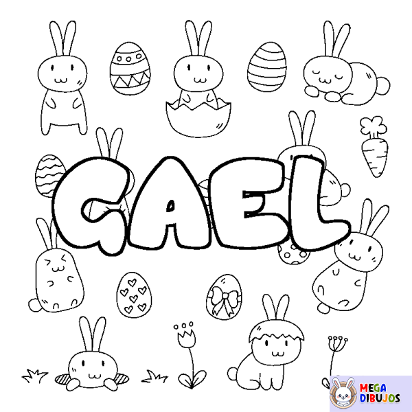 Coloración del nombre GAEL - decorado Pascua