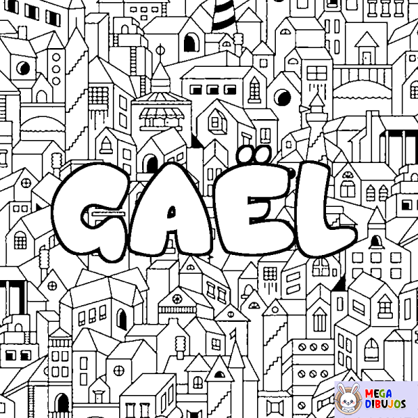 Coloración del nombre GA&Euml;L - decorado ciudad