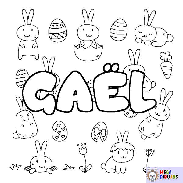 Coloración del nombre GA&Euml;L - decorado Pascua