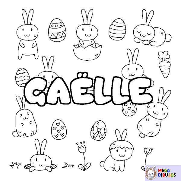 Coloración del nombre GA&Euml;LLE - decorado Pascua