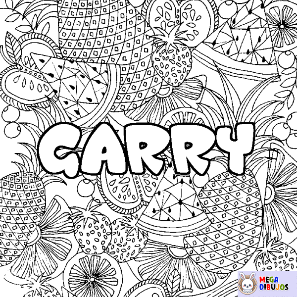 Coloración del nombre GARRY - decorado mandala de frutas