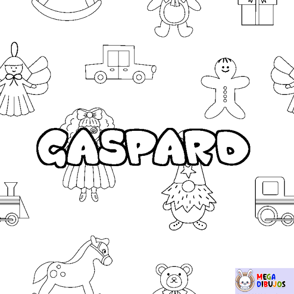 Coloración del nombre GASPARD - decorado juguetes