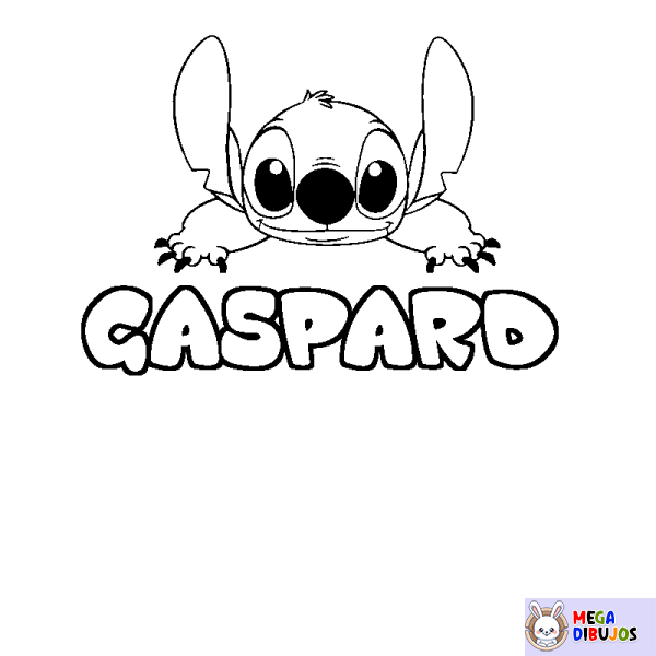 Coloración del nombre GASPARD - decorado Stitch