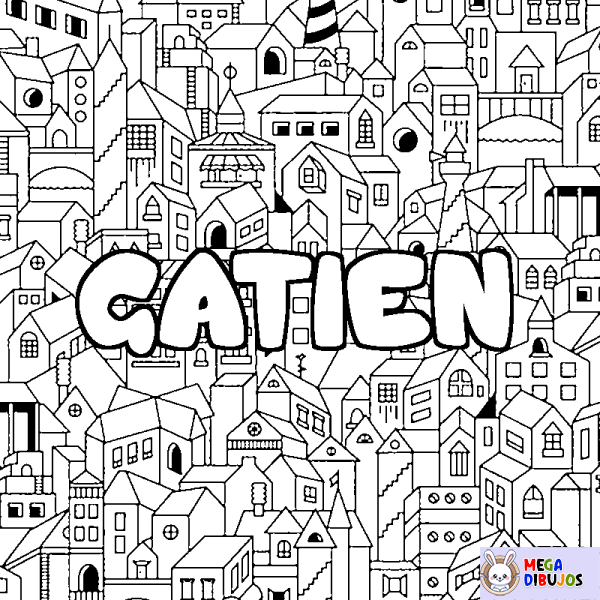 Coloración del nombre GATIEN - decorado ciudad