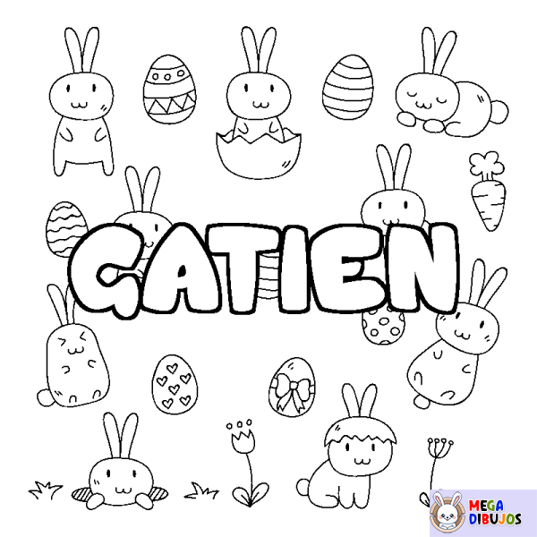 Coloración del nombre GATIEN - decorado Pascua