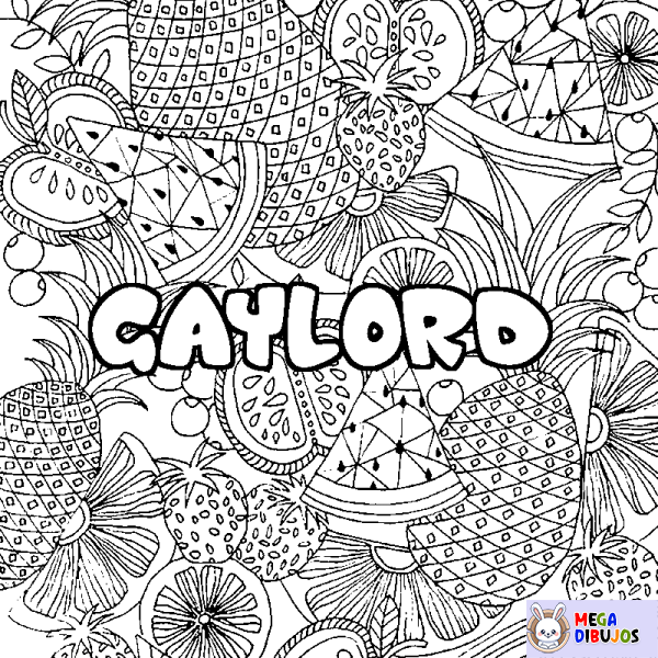 Coloración del nombre GAYLORD - decorado mandala de frutas