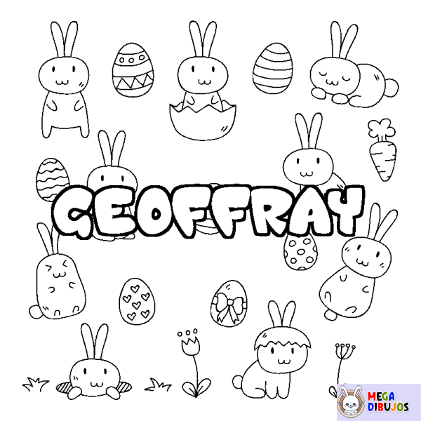 Coloración del nombre GEOFFRAY - decorado Pascua