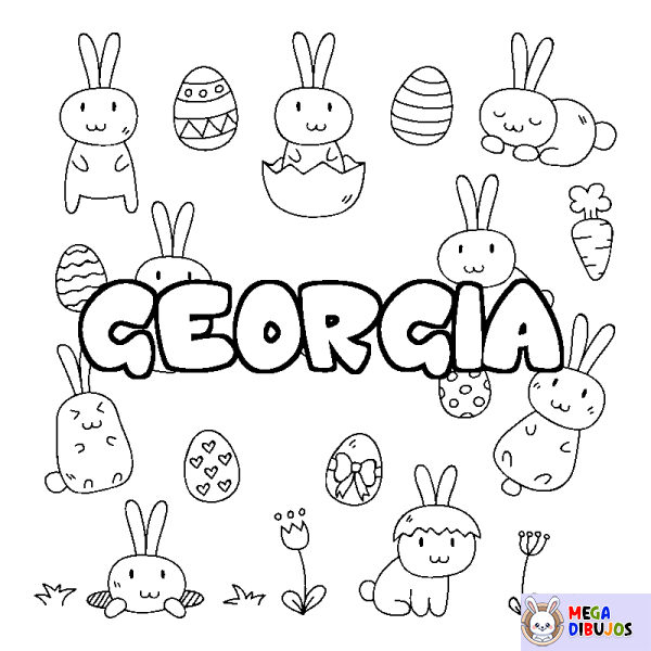 Coloración del nombre GEORGIA - decorado Pascua