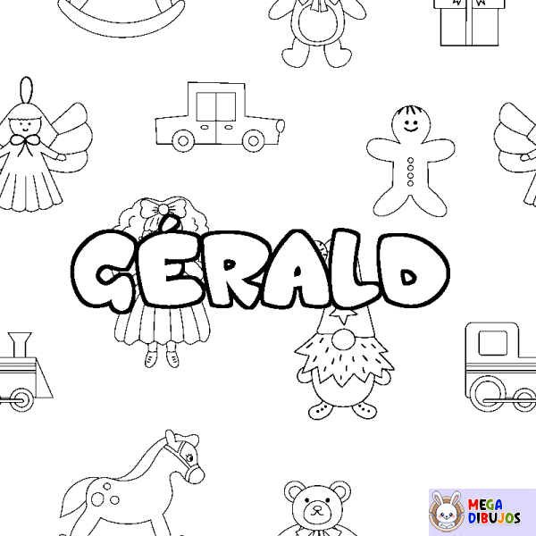 Coloración del nombre G&Eacute;RALD - decorado juguetes