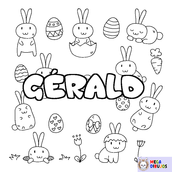 Coloración del nombre G&Eacute;RALD - decorado Pascua