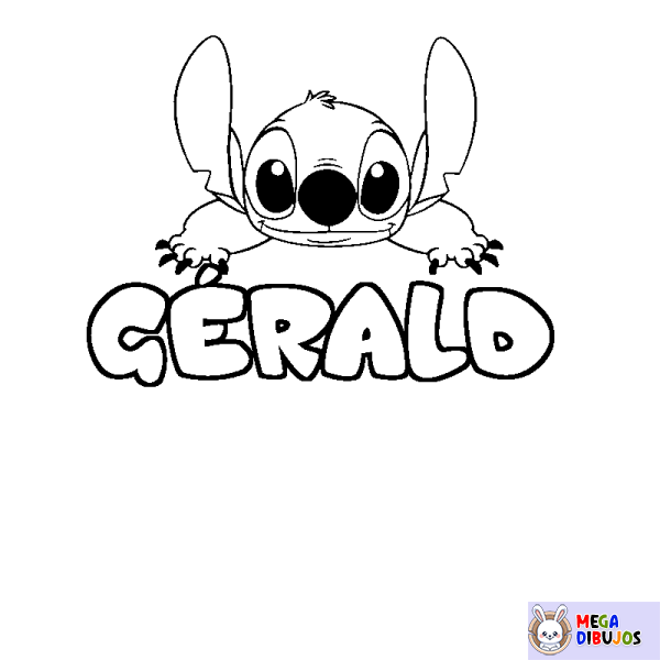 Coloración del nombre G&Eacute;RALD - decorado Stitch