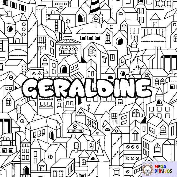 Coloración del nombre GERALDINE - decorado ciudad