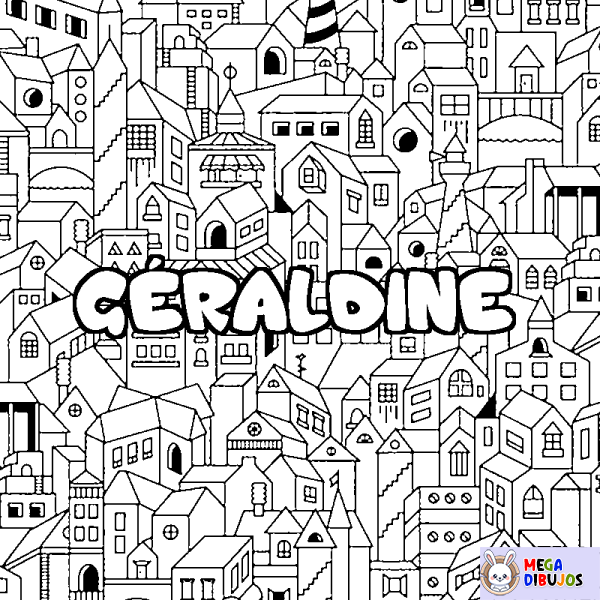 Coloración del nombre G&Eacute;RALDINE - decorado ciudad