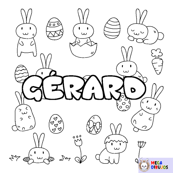 Coloración del nombre G&Eacute;RARD - decorado Pascua