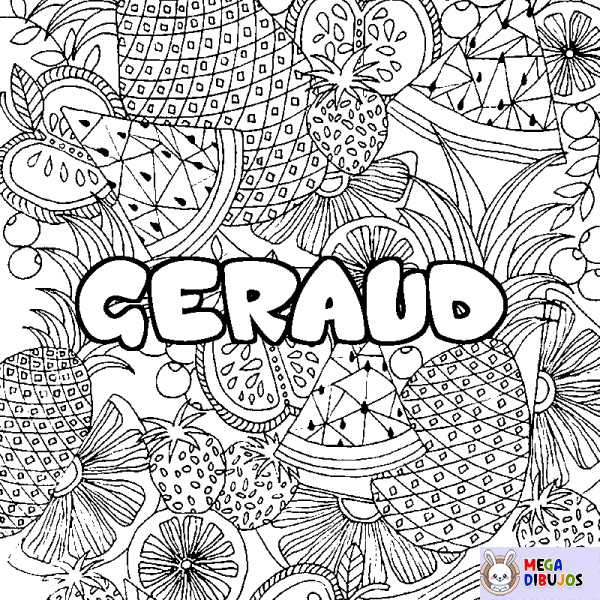 Coloración del nombre GERAUD - decorado mandala de frutas