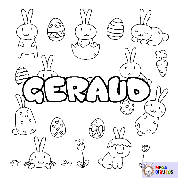 Coloración del nombre GERAUD - decorado Pascua