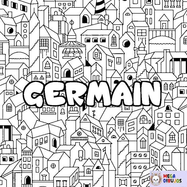 Coloración del nombre GERMAIN - decorado ciudad