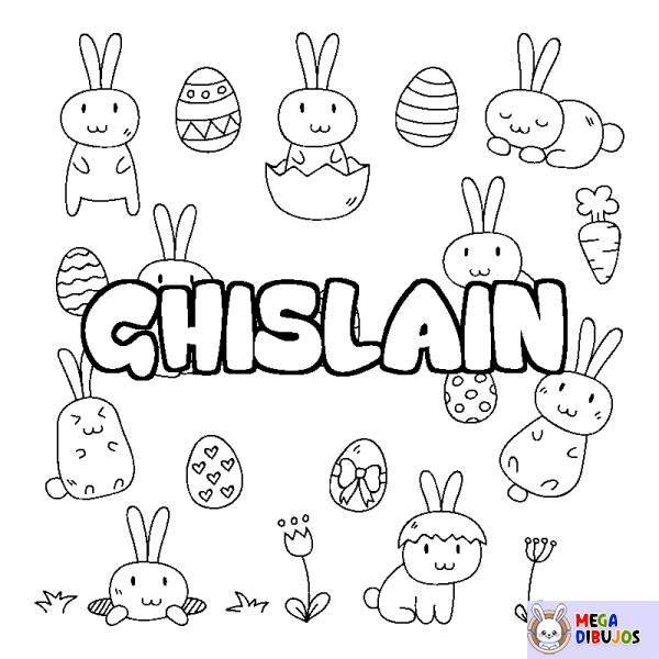 Coloración del nombre GHISLAIN - decorado Pascua