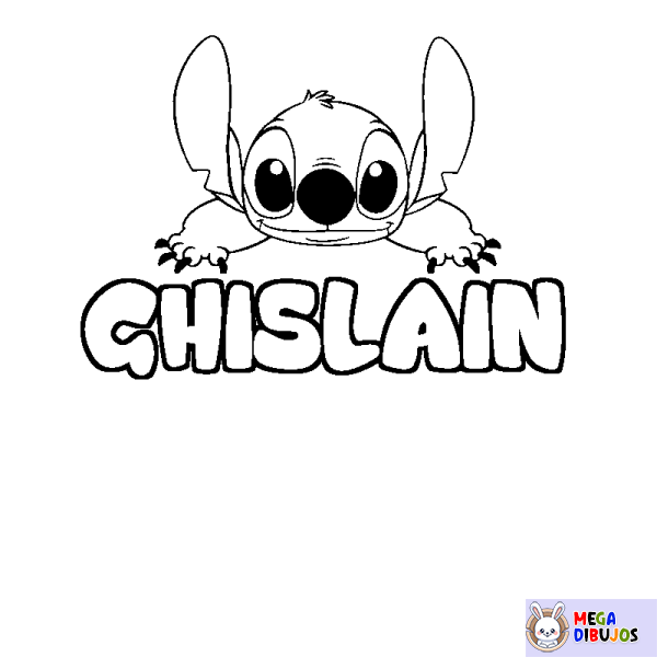 Coloración del nombre GHISLAIN - decorado Stitch