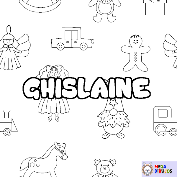 Coloración del nombre GHISLAINE - decorado juguetes