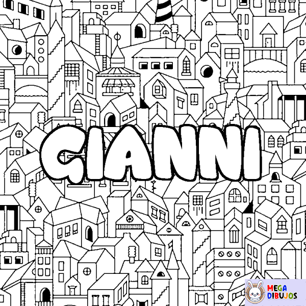 Coloración del nombre GIANNI - decorado ciudad