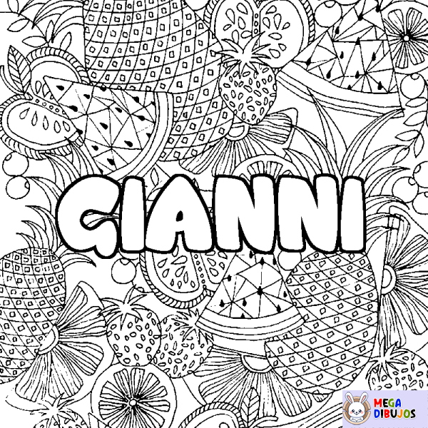 Coloración del nombre GIANNI - decorado mandala de frutas