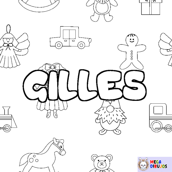 Coloración del nombre GILLES - decorado juguetes