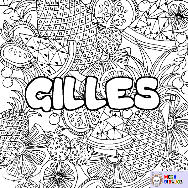 Coloración del nombre GILLES - decorado mandala de frutas