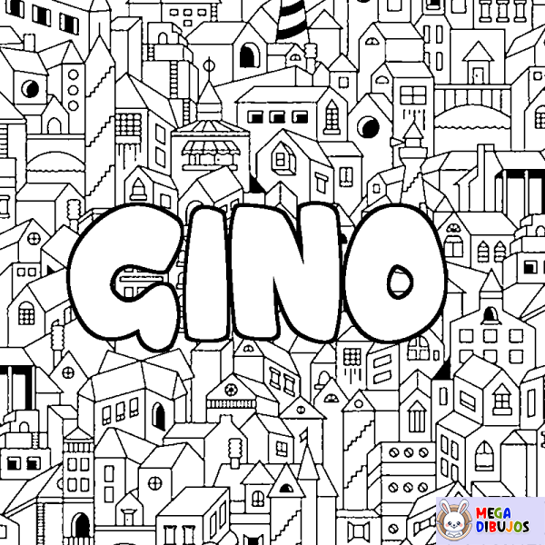 Coloración del nombre GINO - decorado ciudad