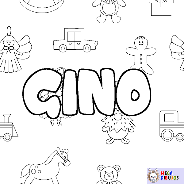 Coloración del nombre GINO - decorado juguetes