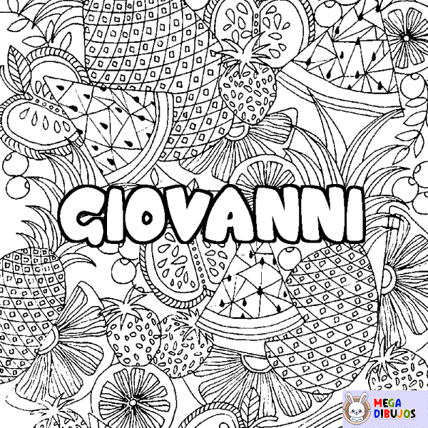 Coloración del nombre GIOVANNI - decorado mandala de frutas