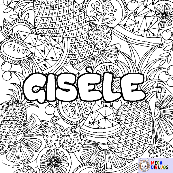 Coloración del nombre GIS&Egrave;LE - decorado mandala de frutas