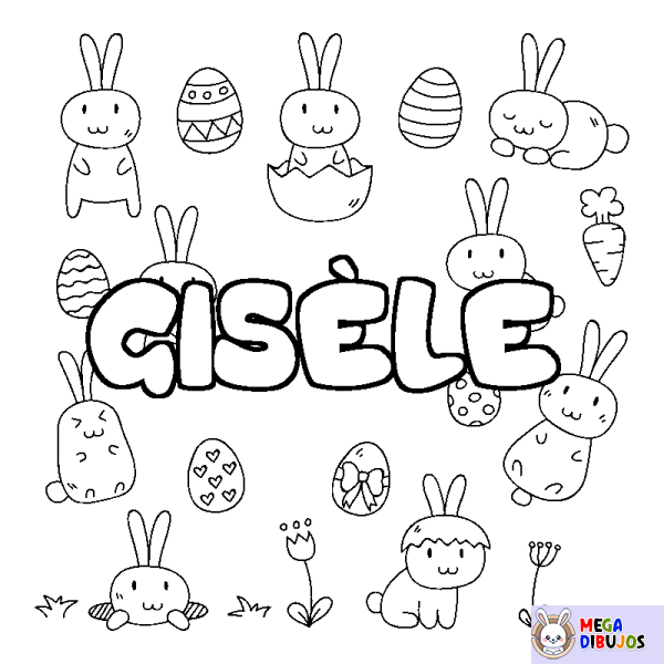 Coloración del nombre GIS&Egrave;LE - decorado Pascua